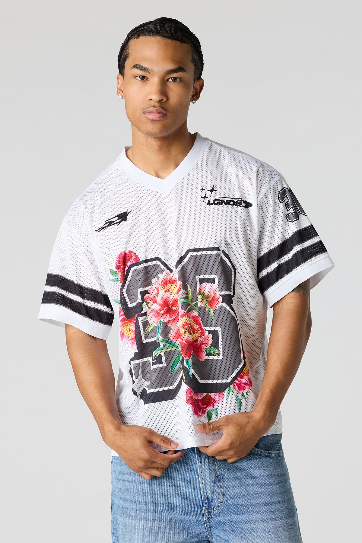 Graphic Mesh Jersey - White