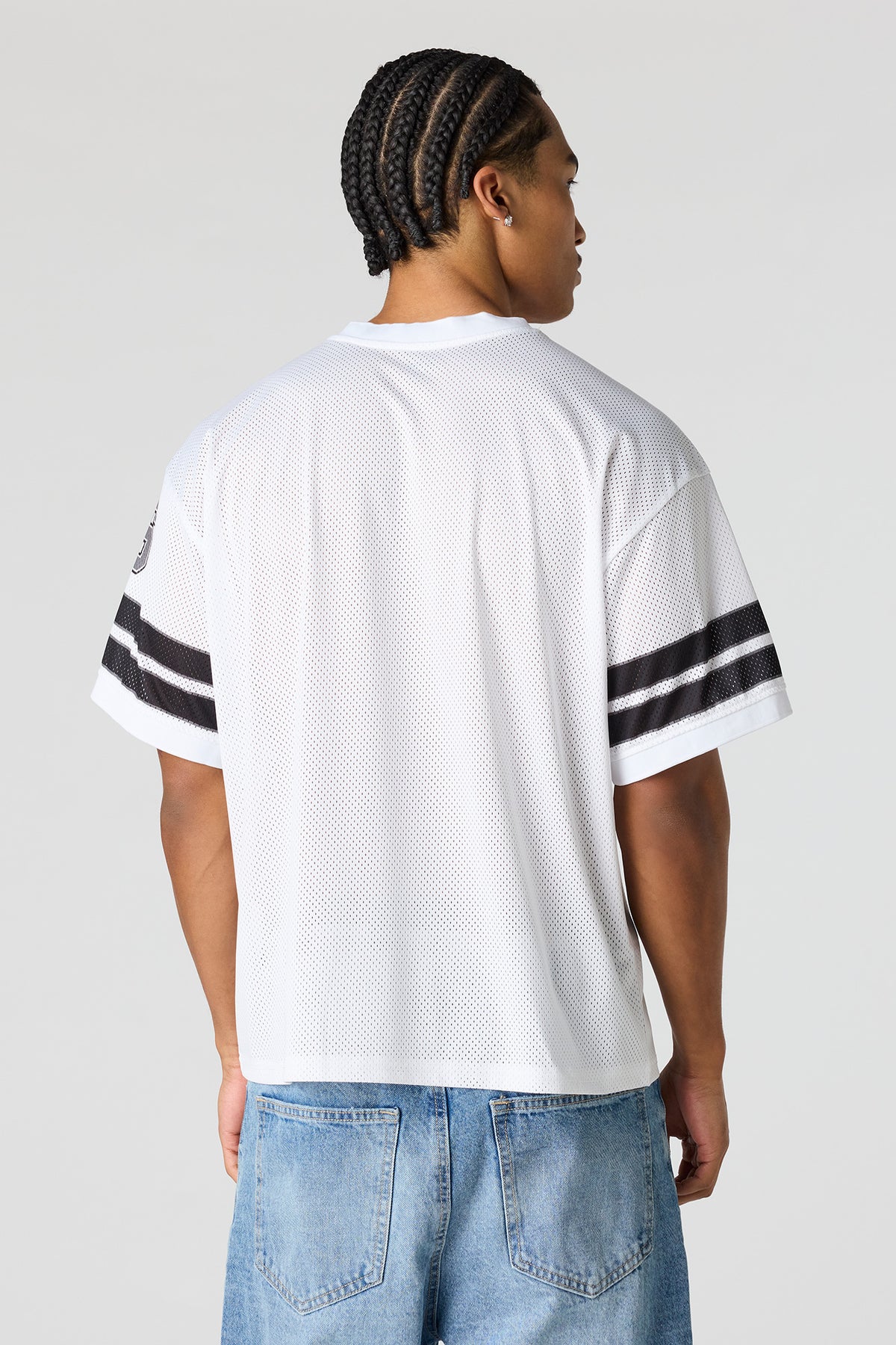 Alt View 2. Graphic Mesh Jersey - White
