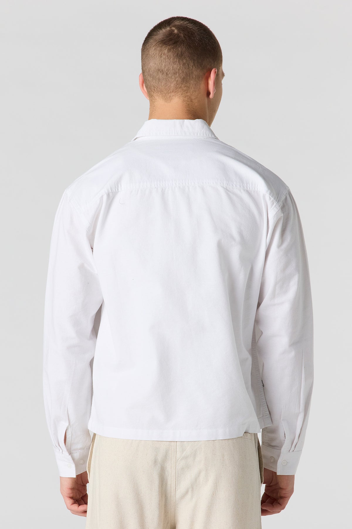 Alt View 2. Oxford Button-Up Top - White