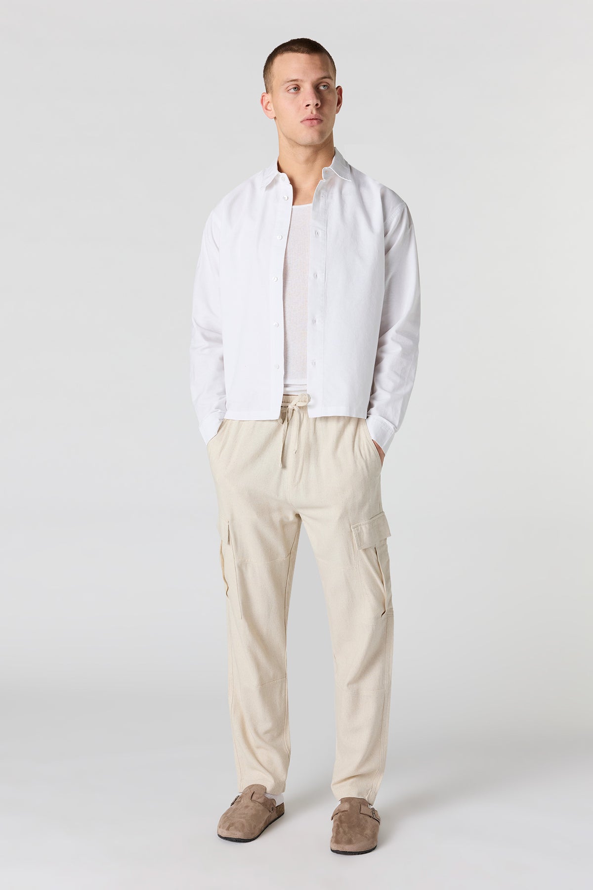 Alt View 3. Oxford Button-Up Top - White