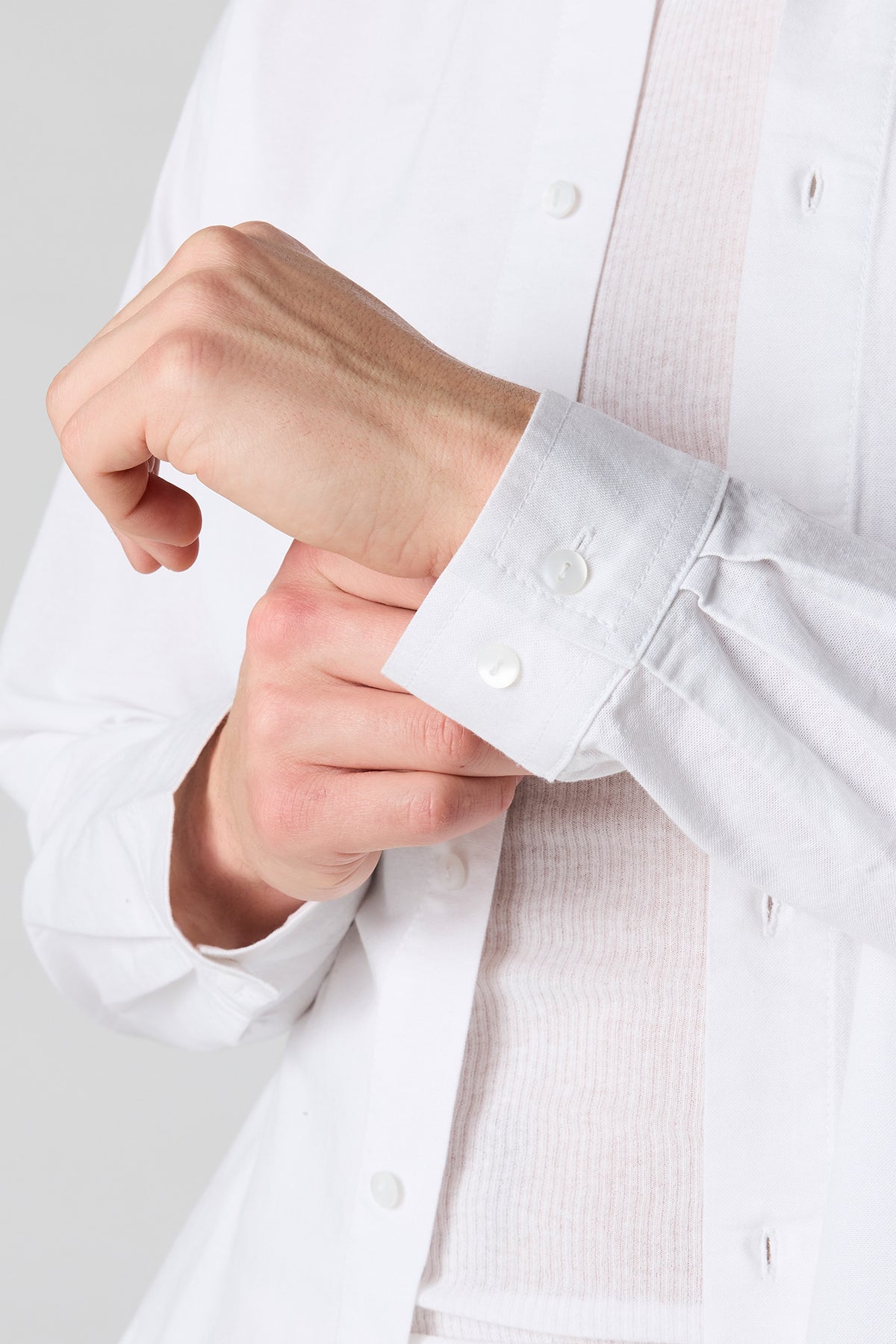 Alt View 4. Oxford Button-Up Top - White