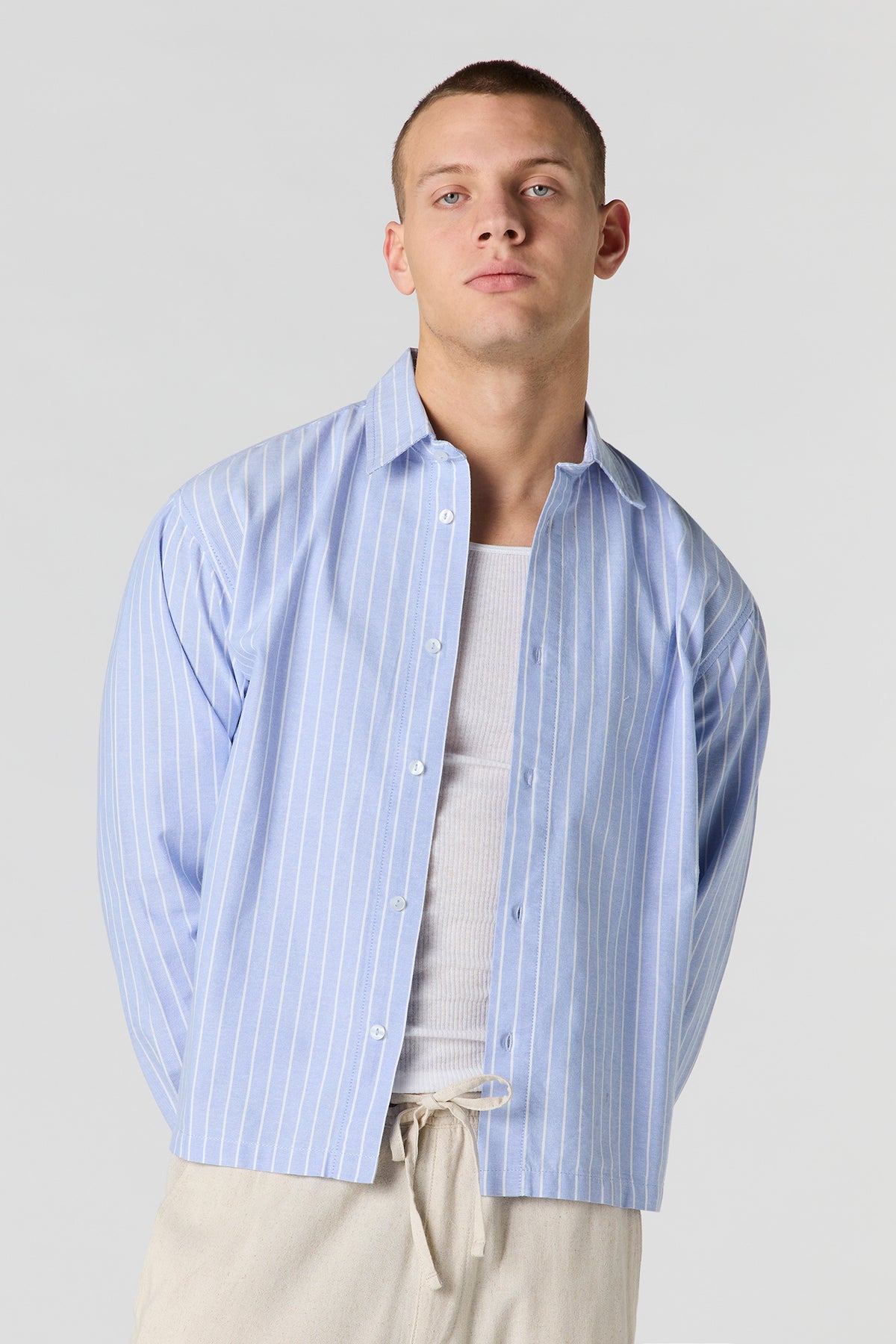 Oxford Button-Up Top - Blue
