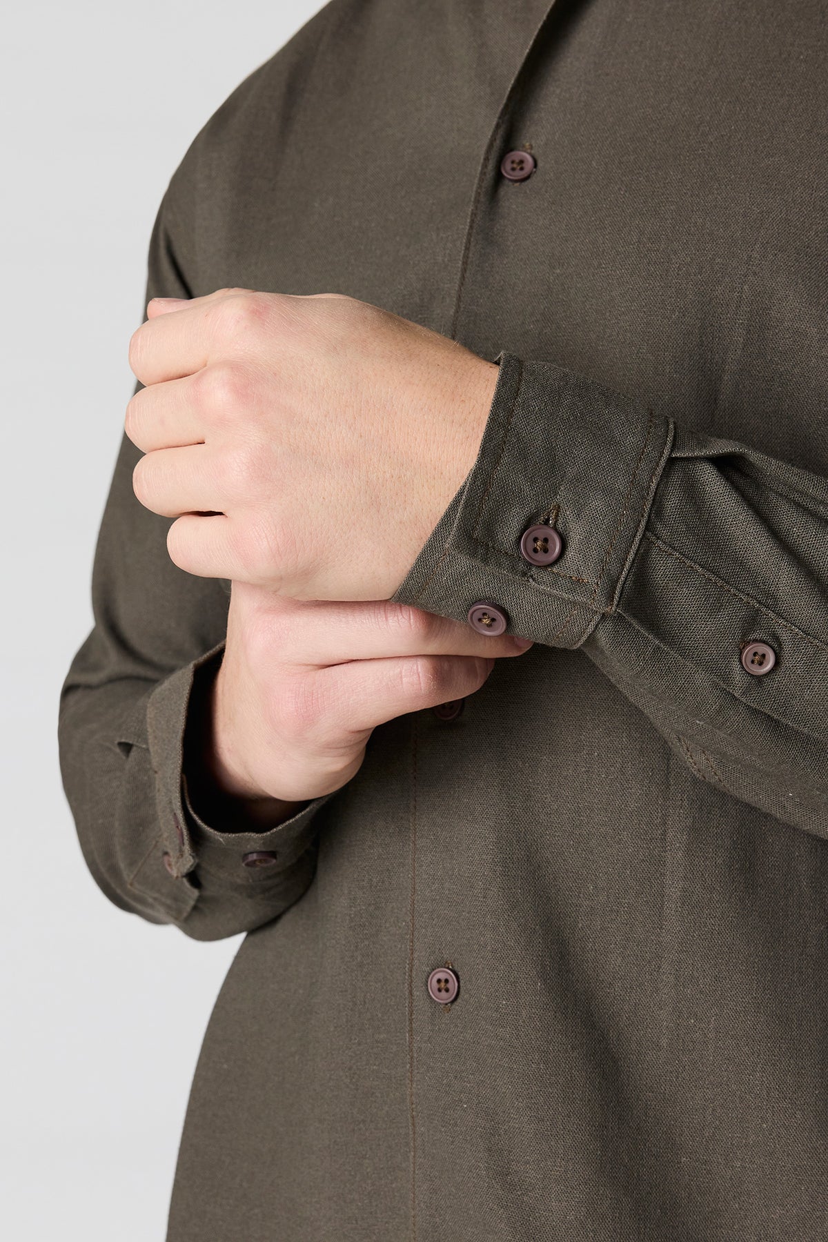 Alt View 16. Linen-Blend Long Sleeve Button-Up Top - Oatmeal