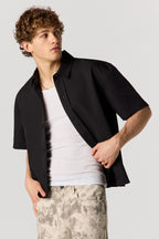 Boxy Button-Up Collared Top