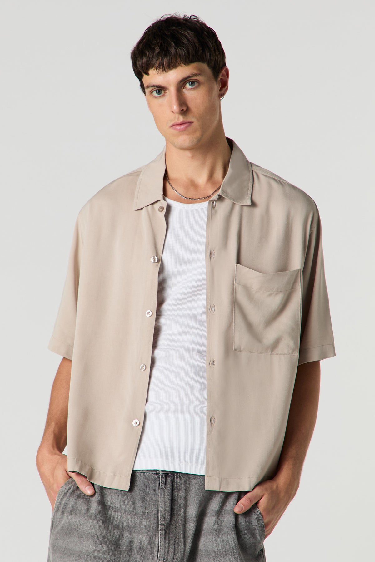 Haut carré boutonné