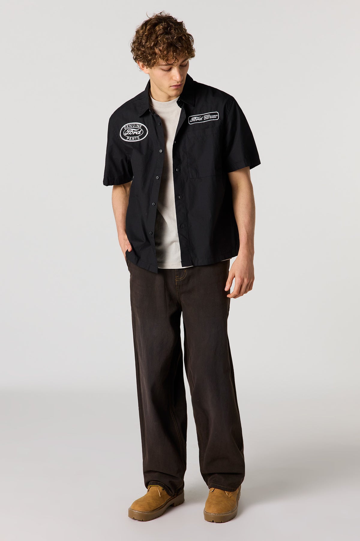 Alt View 3. Ford Patch Button-Up Top - Black