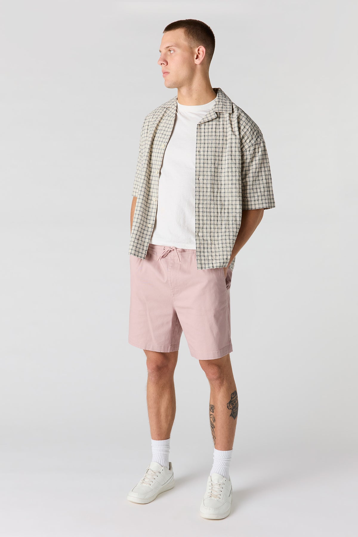 Alt View 3. Plaid Button-Up Top - Off White