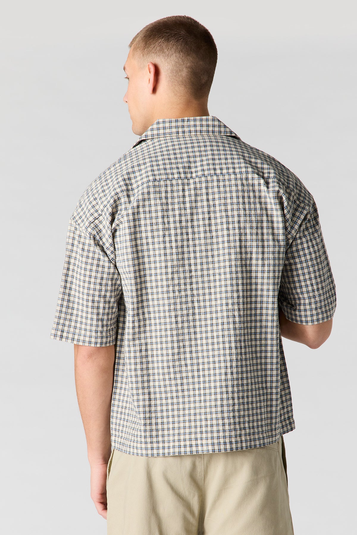 Alt View 2. Plaid Button-Up Top - Blue