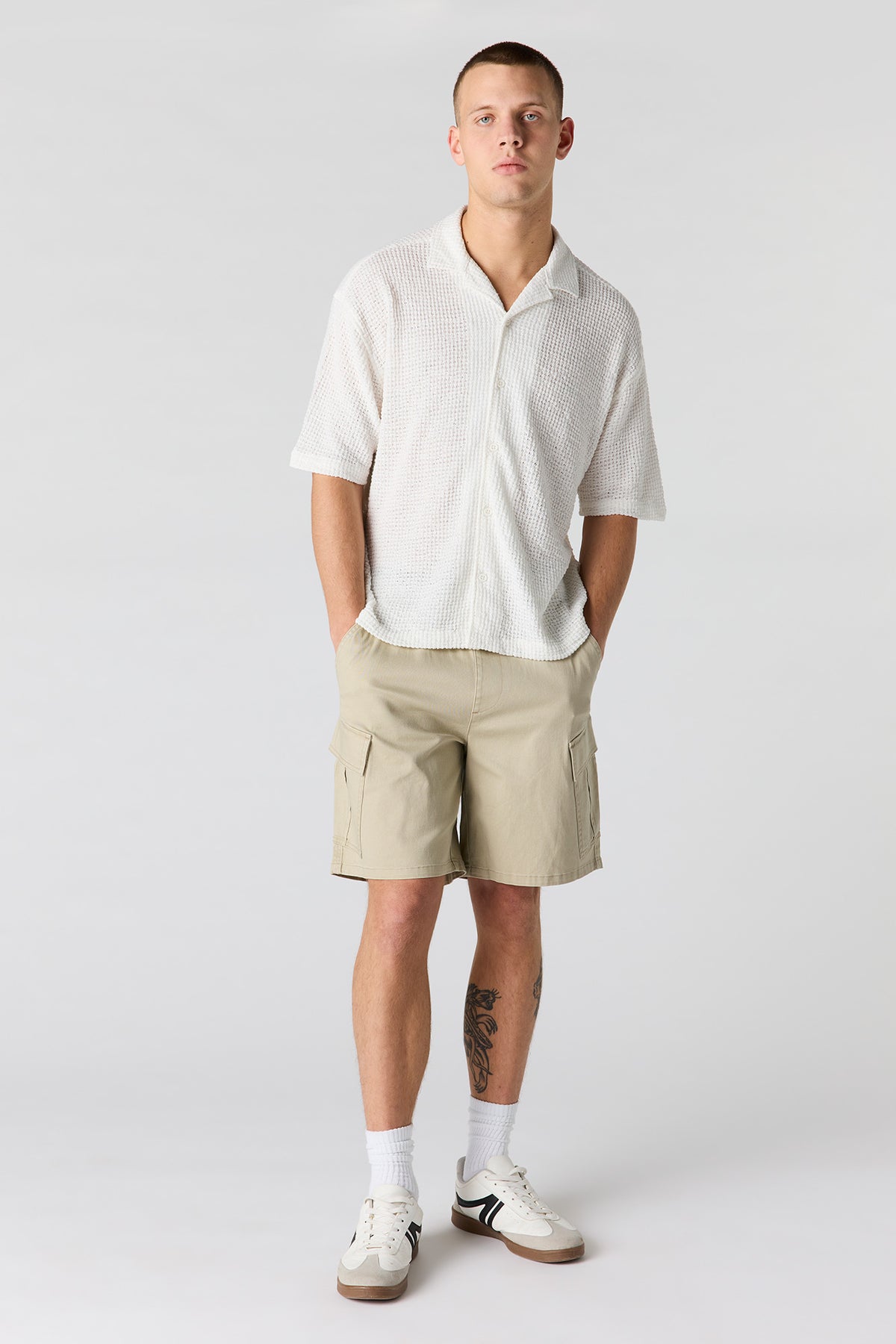 Alt View 3. Textured Button-Up Top - Off White