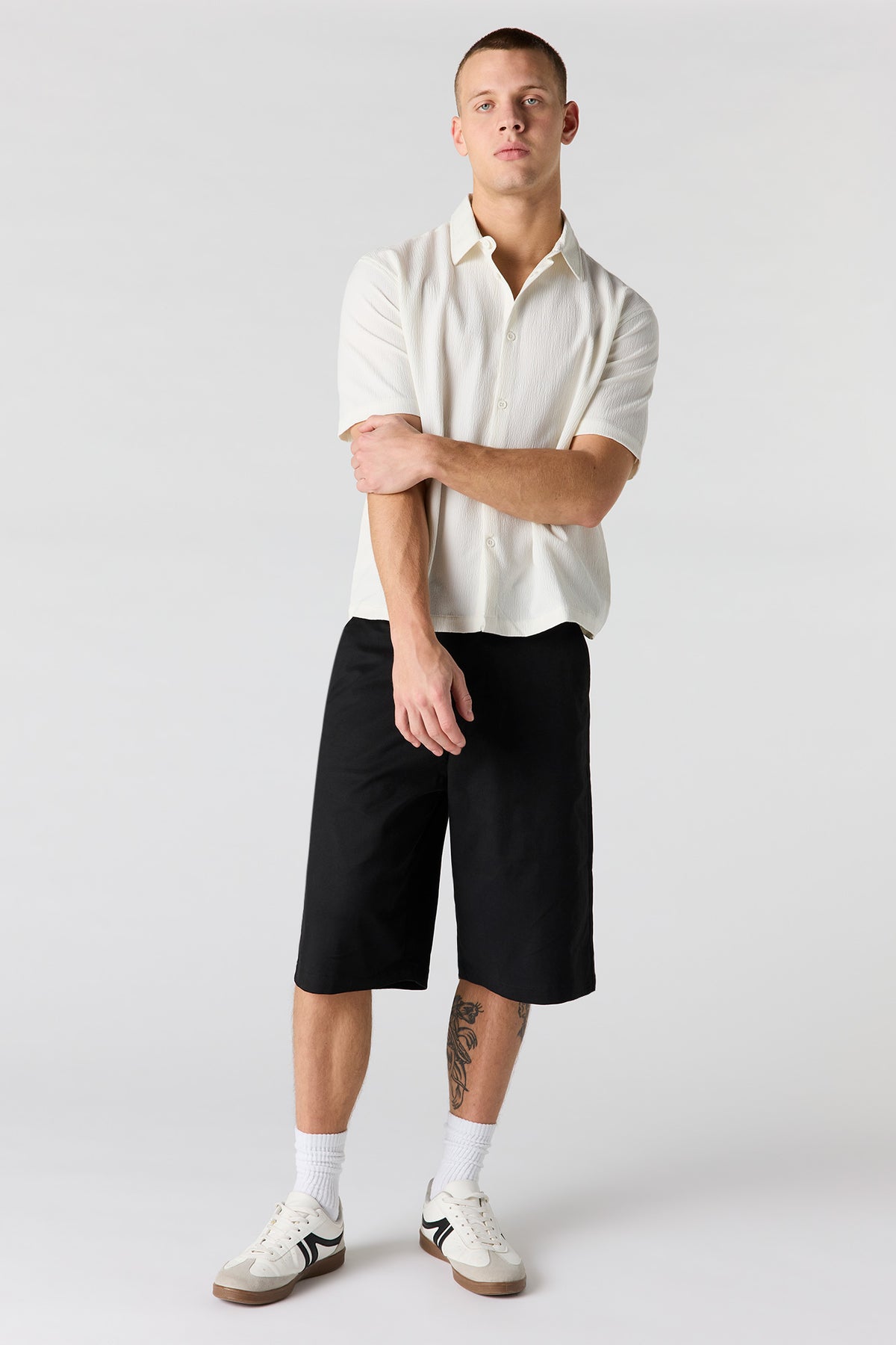 Alt View 3. Textured Button-Up Top - Off White