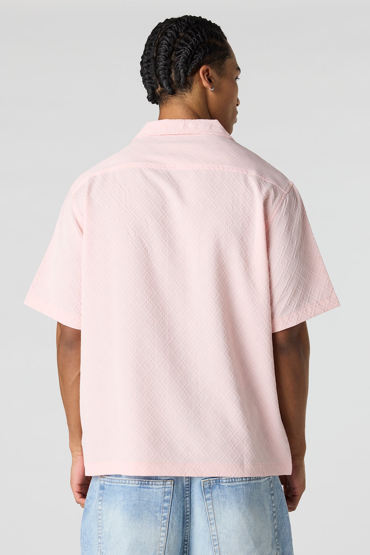 Alt View 2. Button-Up Collared Knit Top - Pink