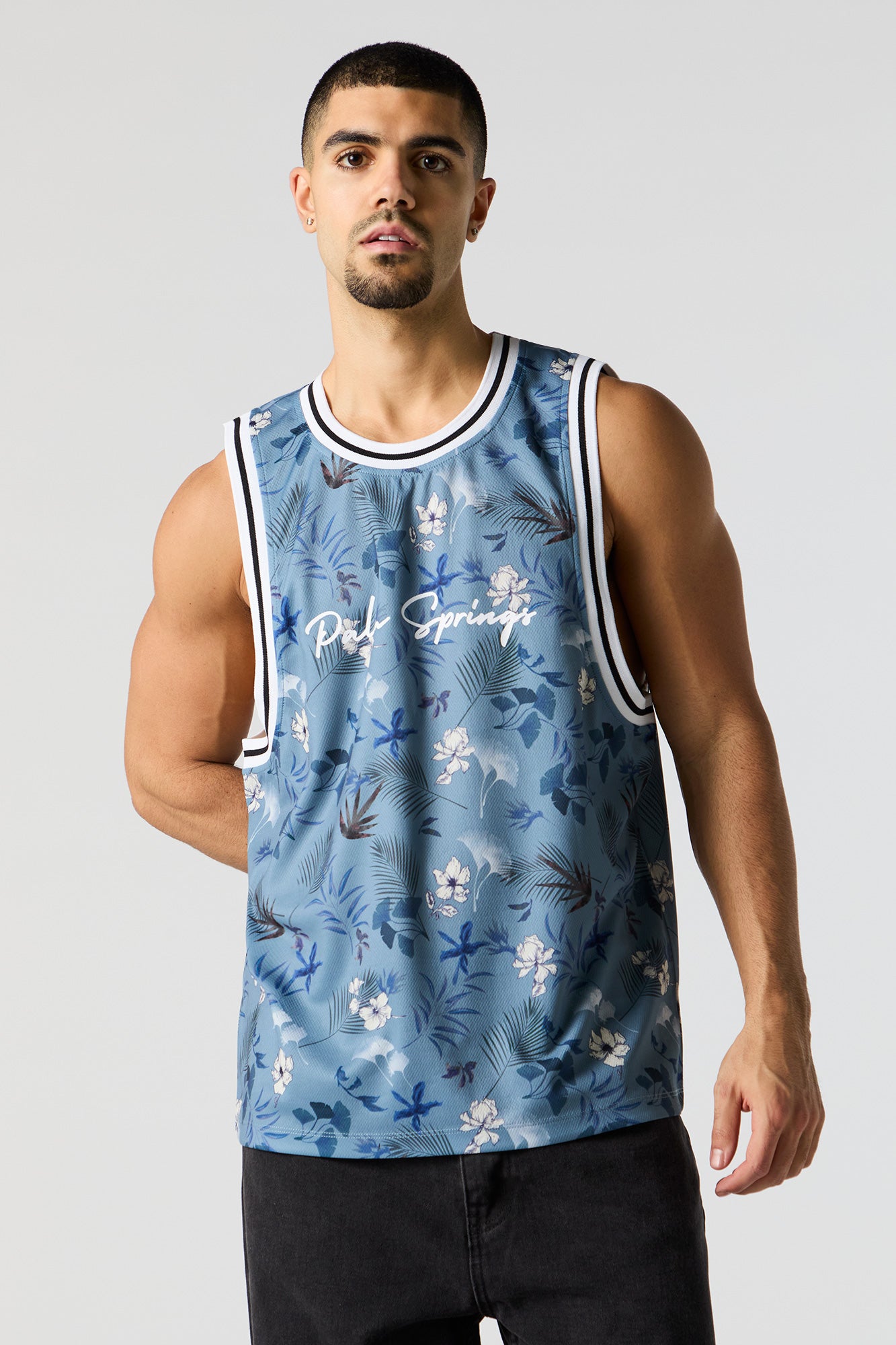 Floral Print Palm Springs Graphic Basketball Jersey