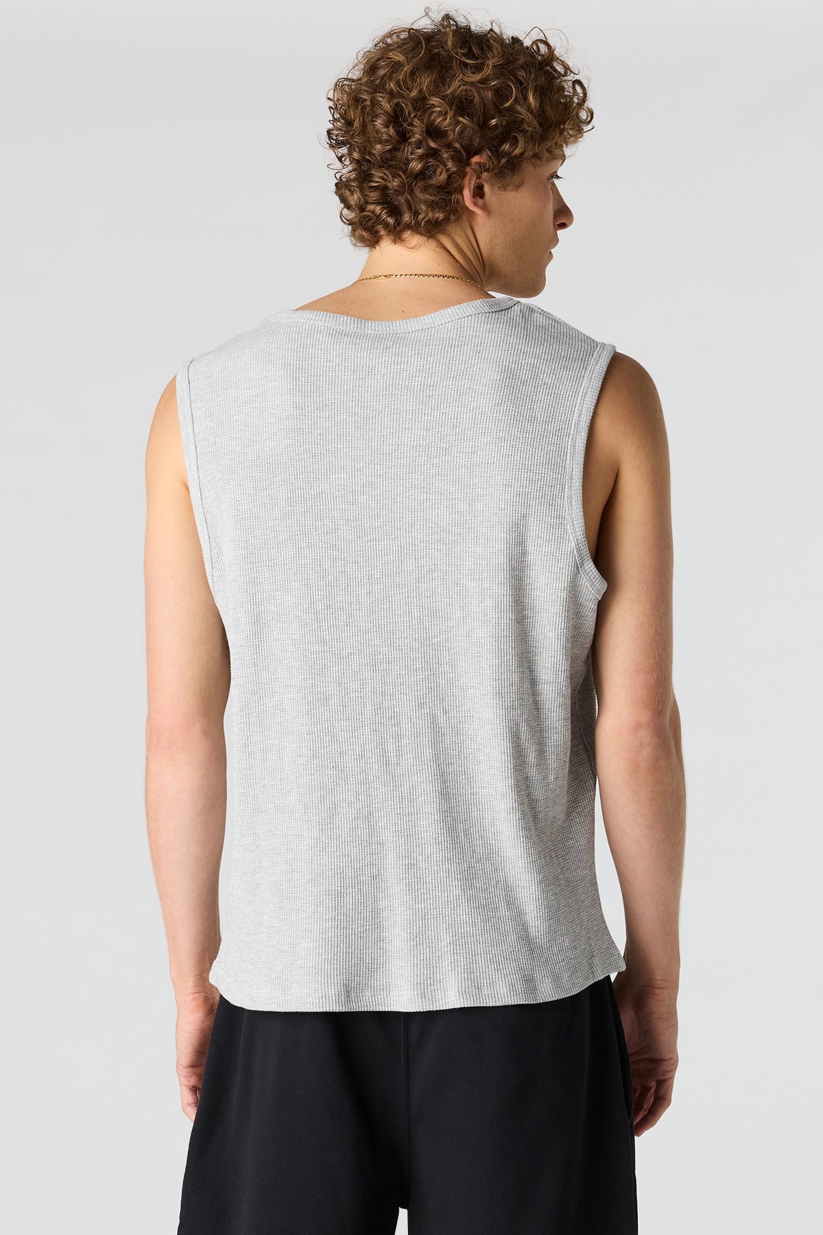 Alt View 2. Textured Tank - Heather Grey