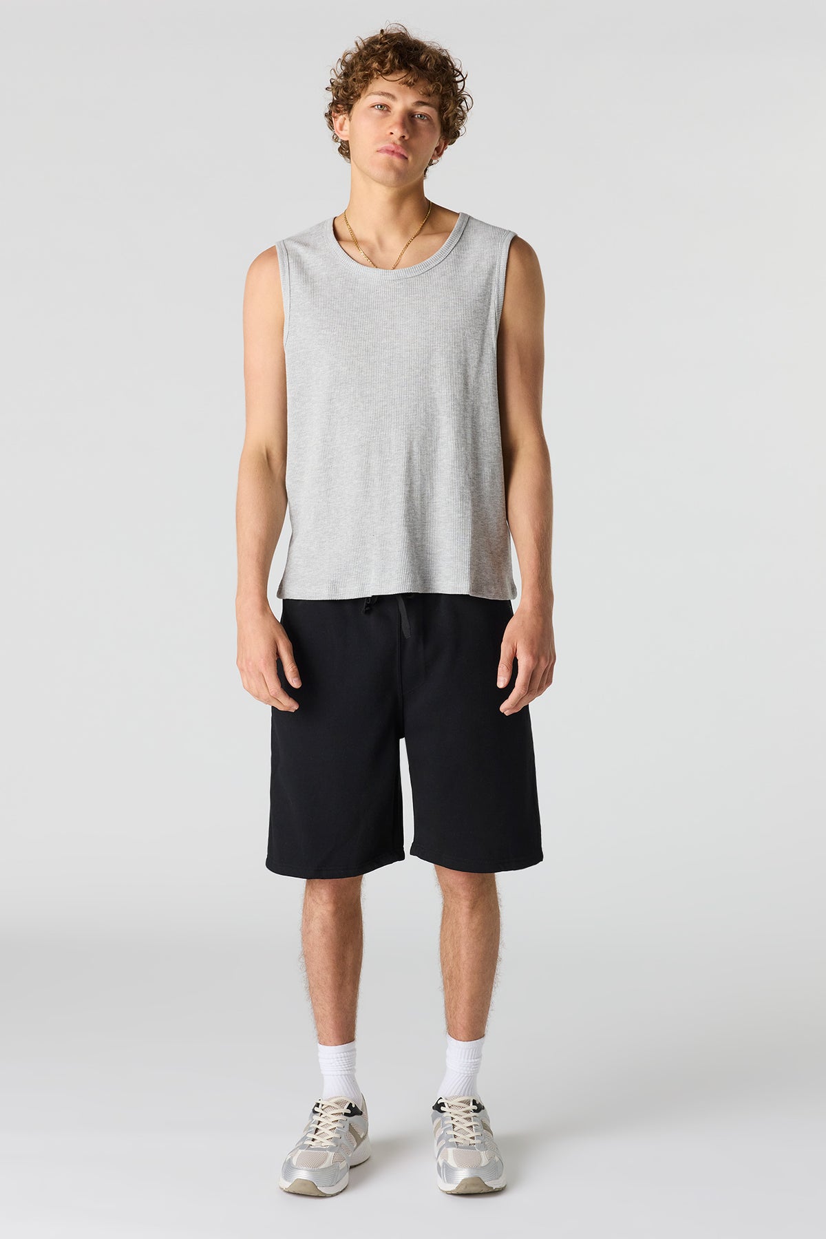 Alt View 3. Textured Tank - Heather Grey