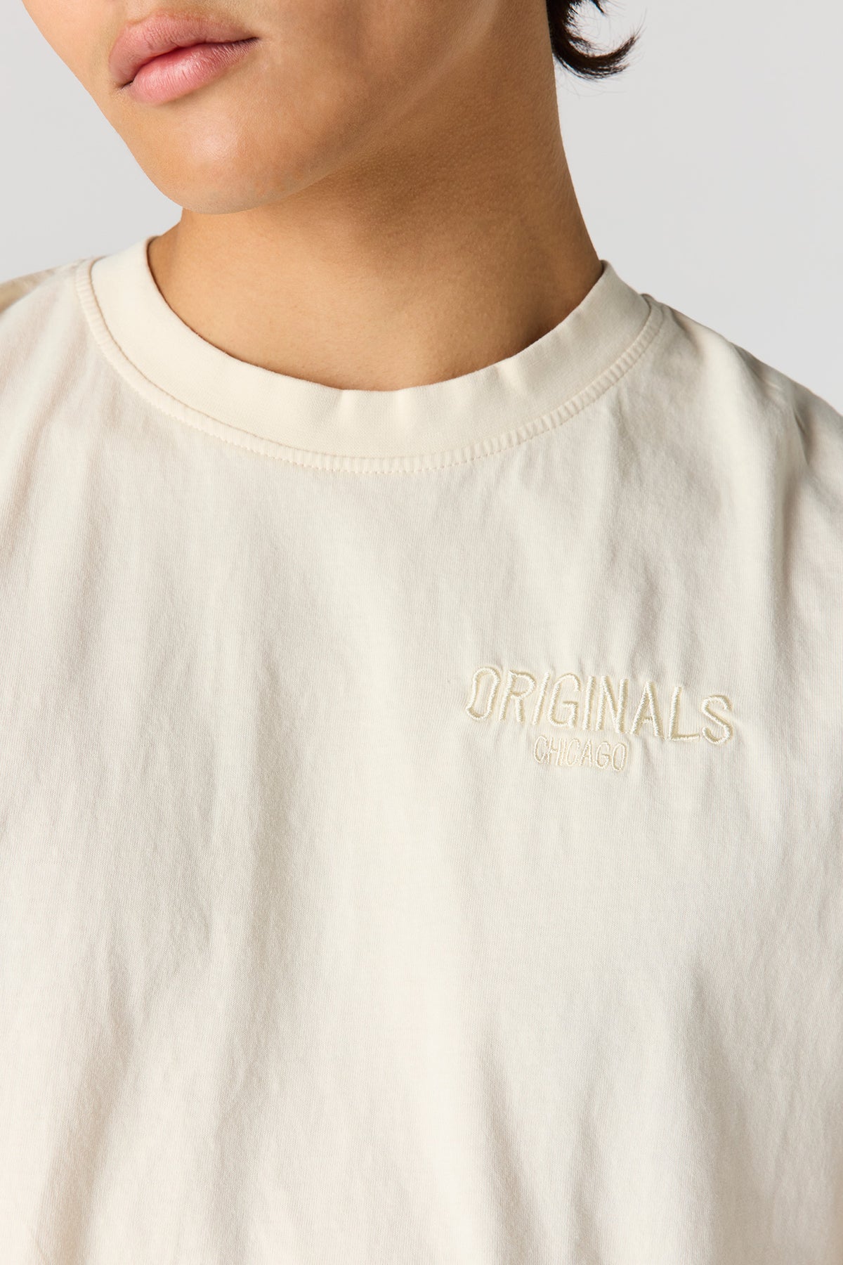Alt View 4. Premium Heavyweight Cotton Graphic Muscle Tank - Off White