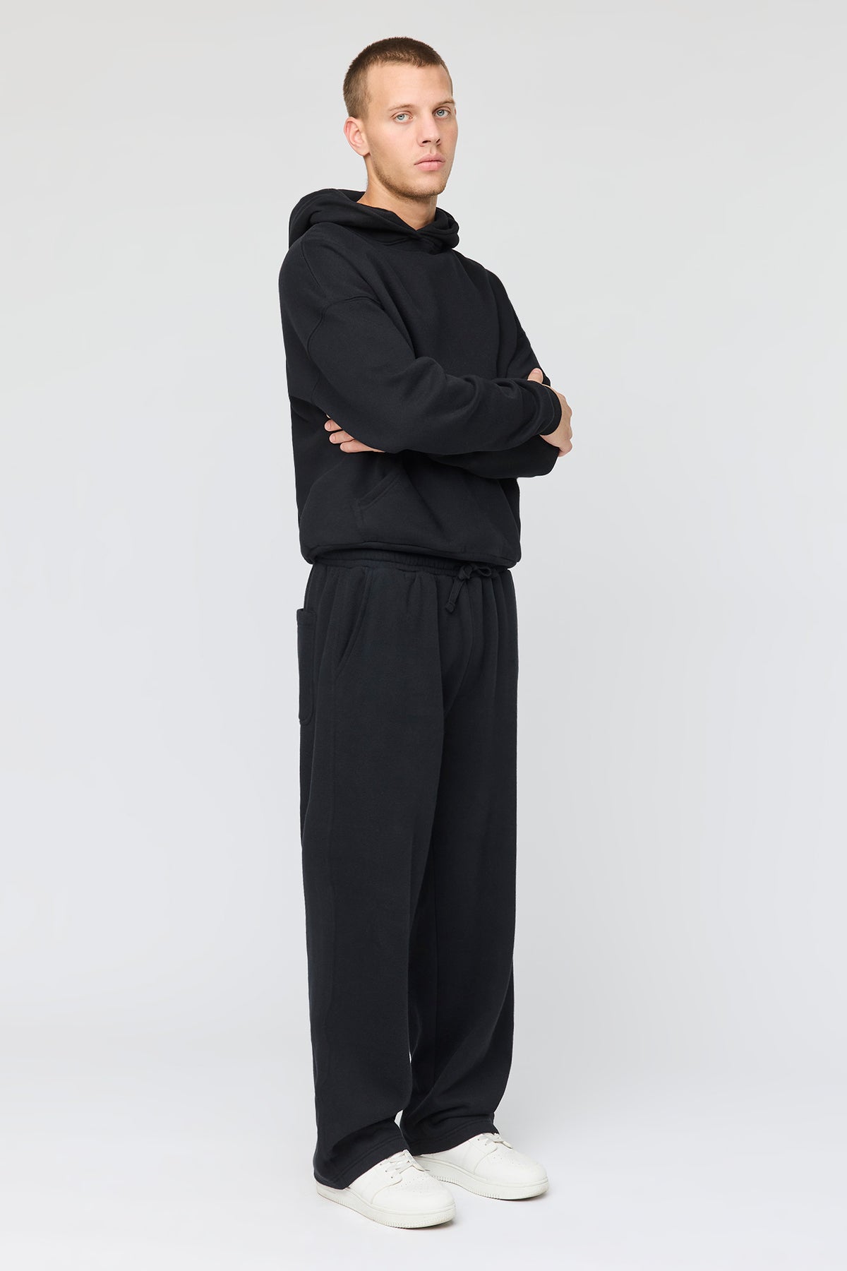 Alt View 3. Premium Heavyweight Fleece Hoodie - Black