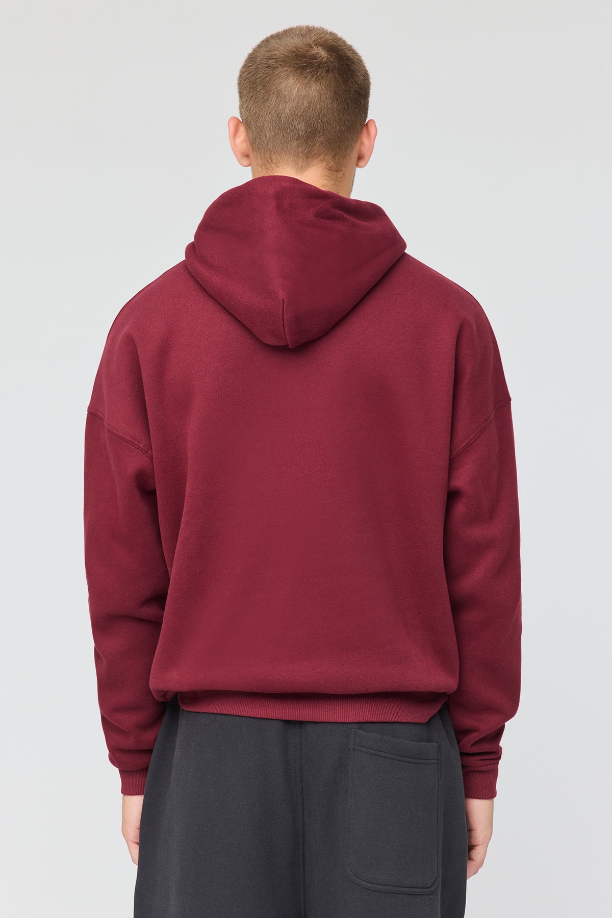 Alt View 2. Premium Heavyweight Fleece Hoodie - Burgundy