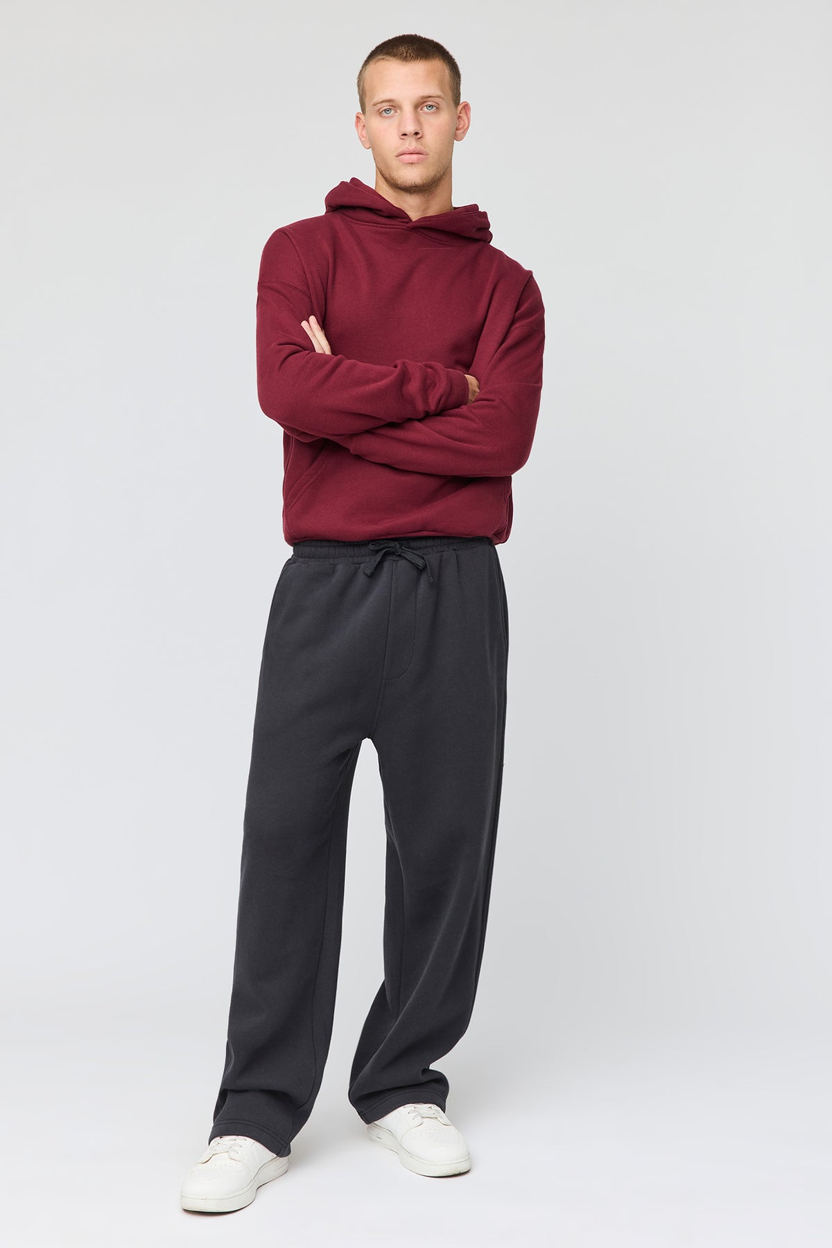 Alt View 3. Premium Heavyweight Fleece Hoodie - Burgundy