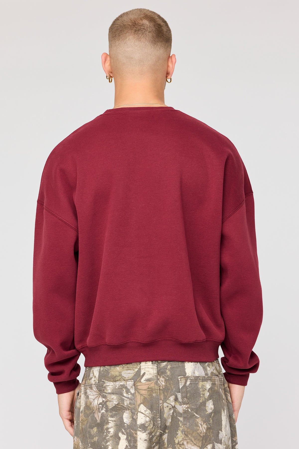 Alt View 2. Premium Heavyweight Fleece Sweatshirt - Burgundy