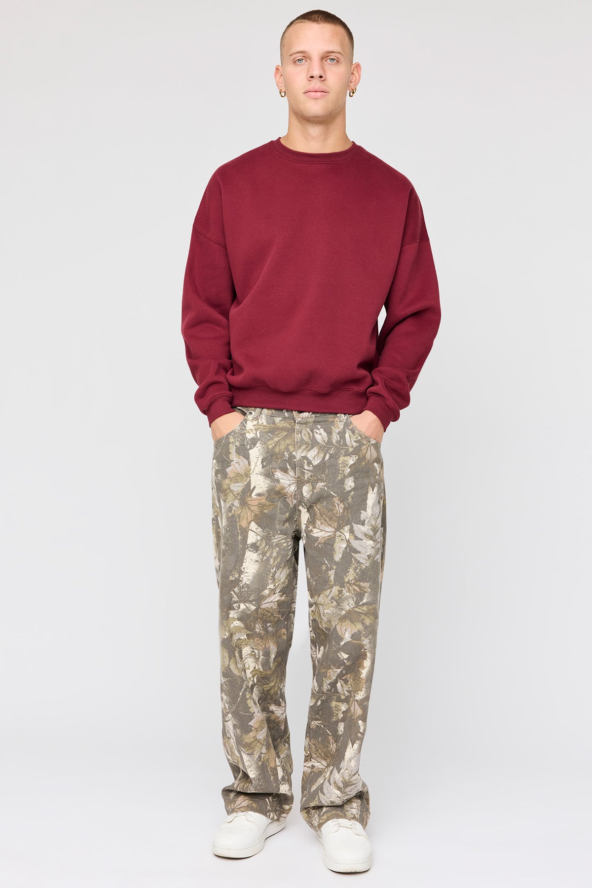 Alt View 3. Premium Heavyweight Fleece Sweatshirt - Burgundy