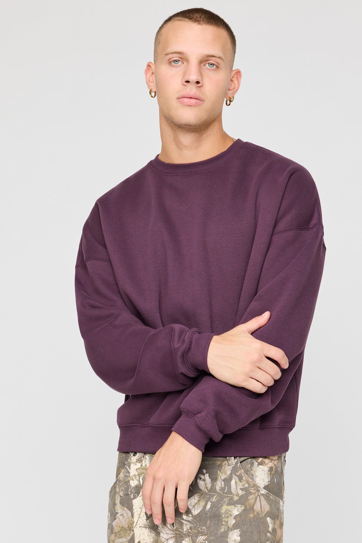 Premium Heavyweight Fleece Sweatshirt - Plum