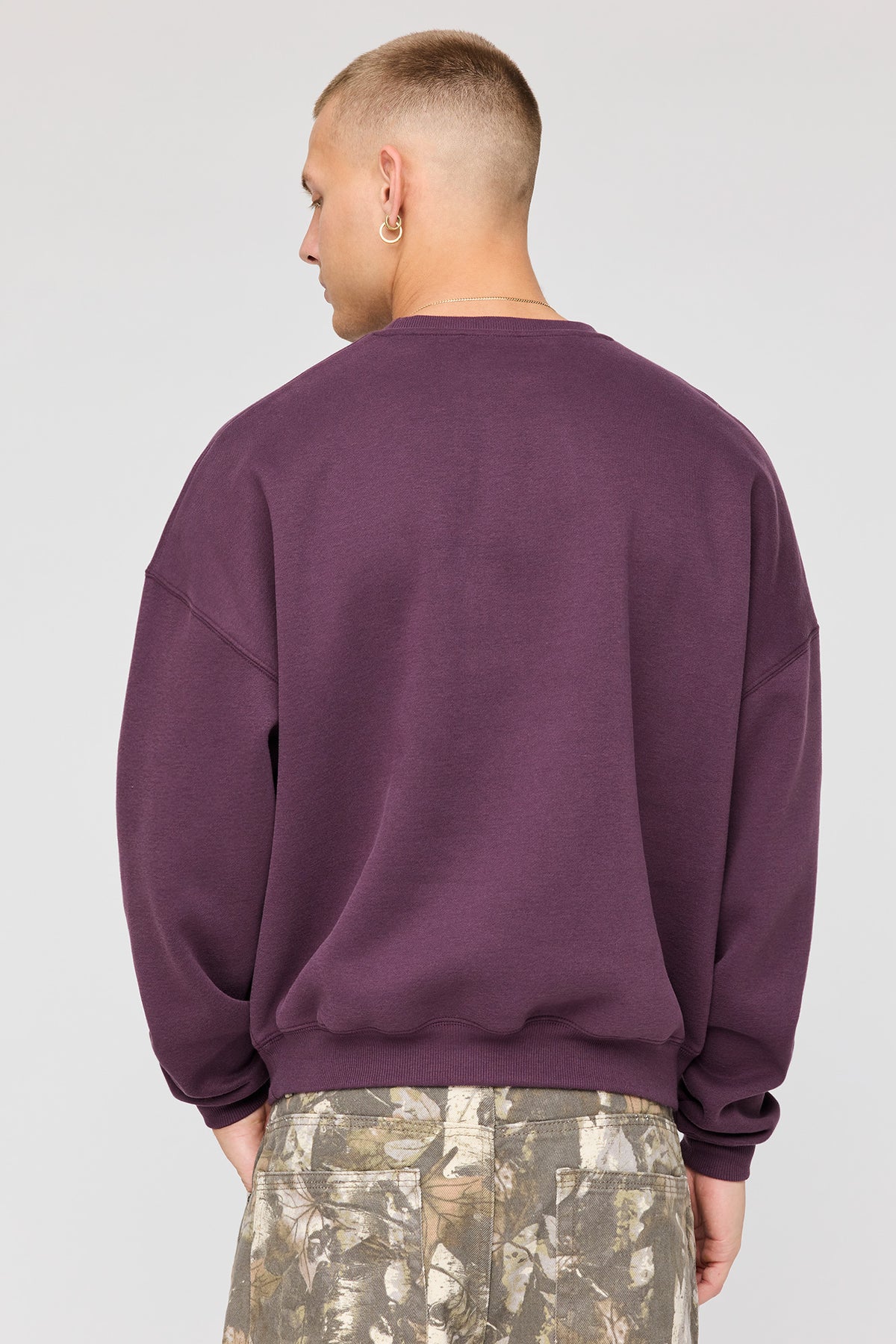 Alt View 2. Premium Heavyweight Fleece Sweatshirt - Plum