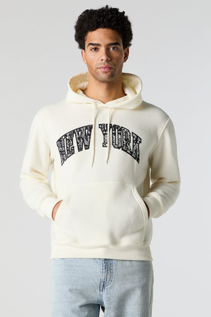 New York Chenille Embroidered Fleece Hoodie