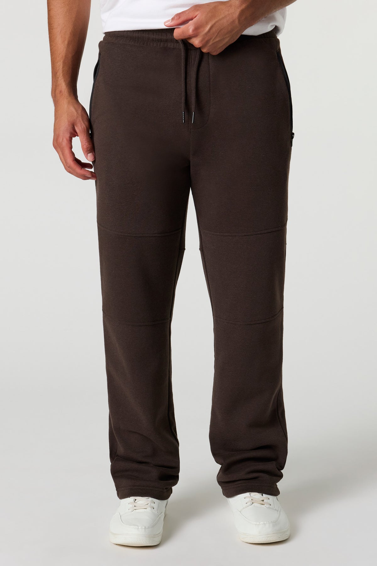 Pantalon d'entraînement en molleton avec poches à fermeture à glissière
