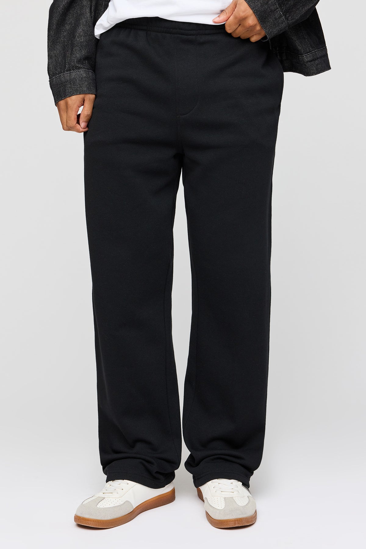Straight Leg Fleece Sweatpant - Black