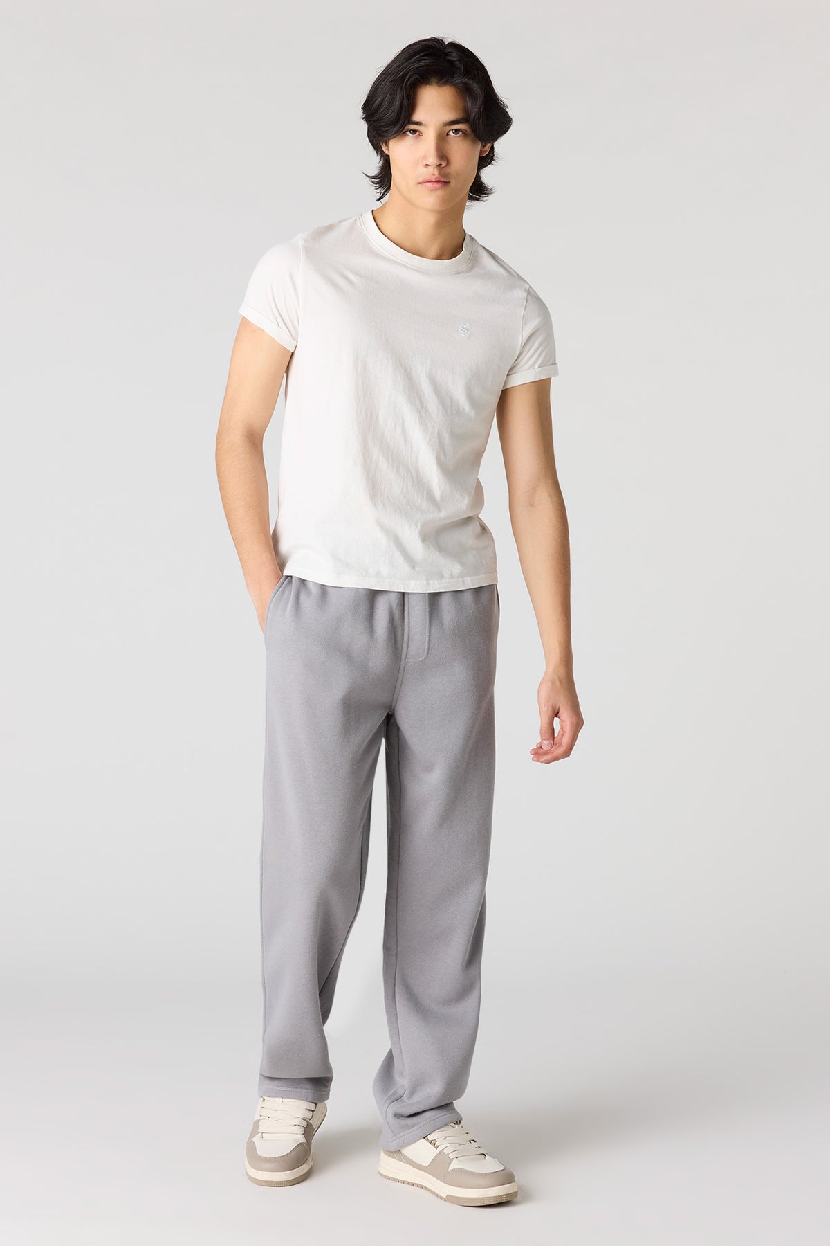 Alt View 2. Baggy Fleece Sweatpant - Dark Grey