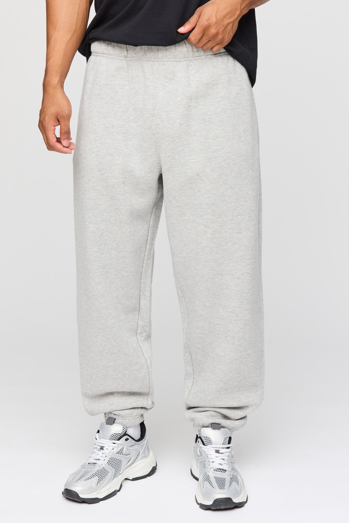 Premium Heavyweight Fleece Baggy Sweatpant - Heather Grey
