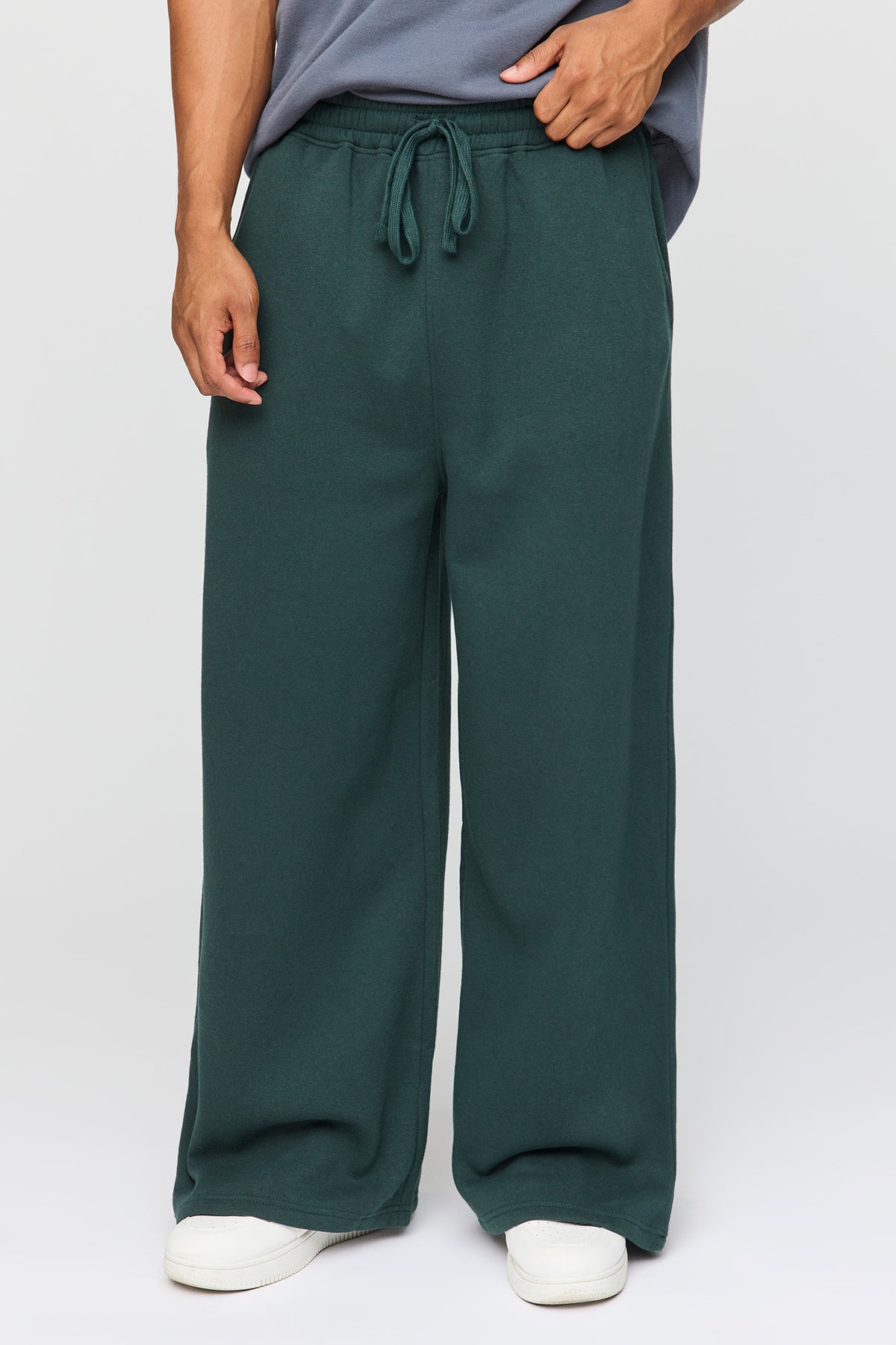 Pantalon d'entraînement à jambe super large en molleton