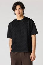 T-shirt carré texturé à carreaux