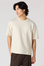 Checkered Textured Boxy T-Shirt