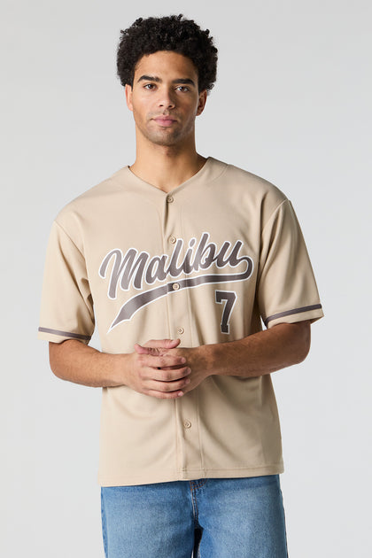 Jersey de baseball en filet à imprimé Malibu