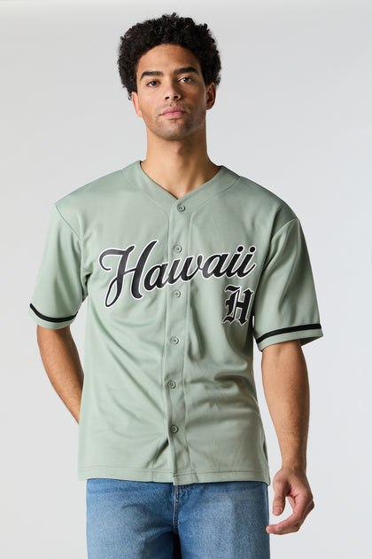 Jersey de baseball en filet à imprimé Hawaii