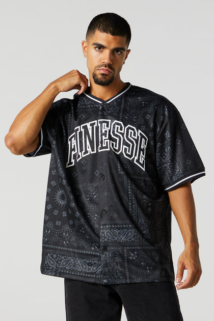 Finesse Graphic Button-Up Jersey