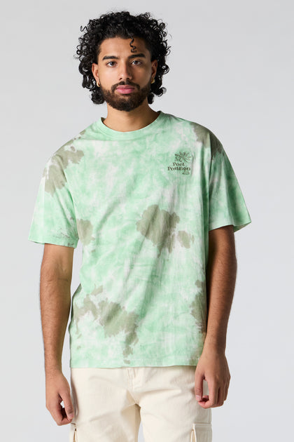 T-shirt noué-teint avec motif brodé Pool Position
