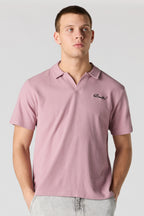 Embroidered Waffle Knit Polo