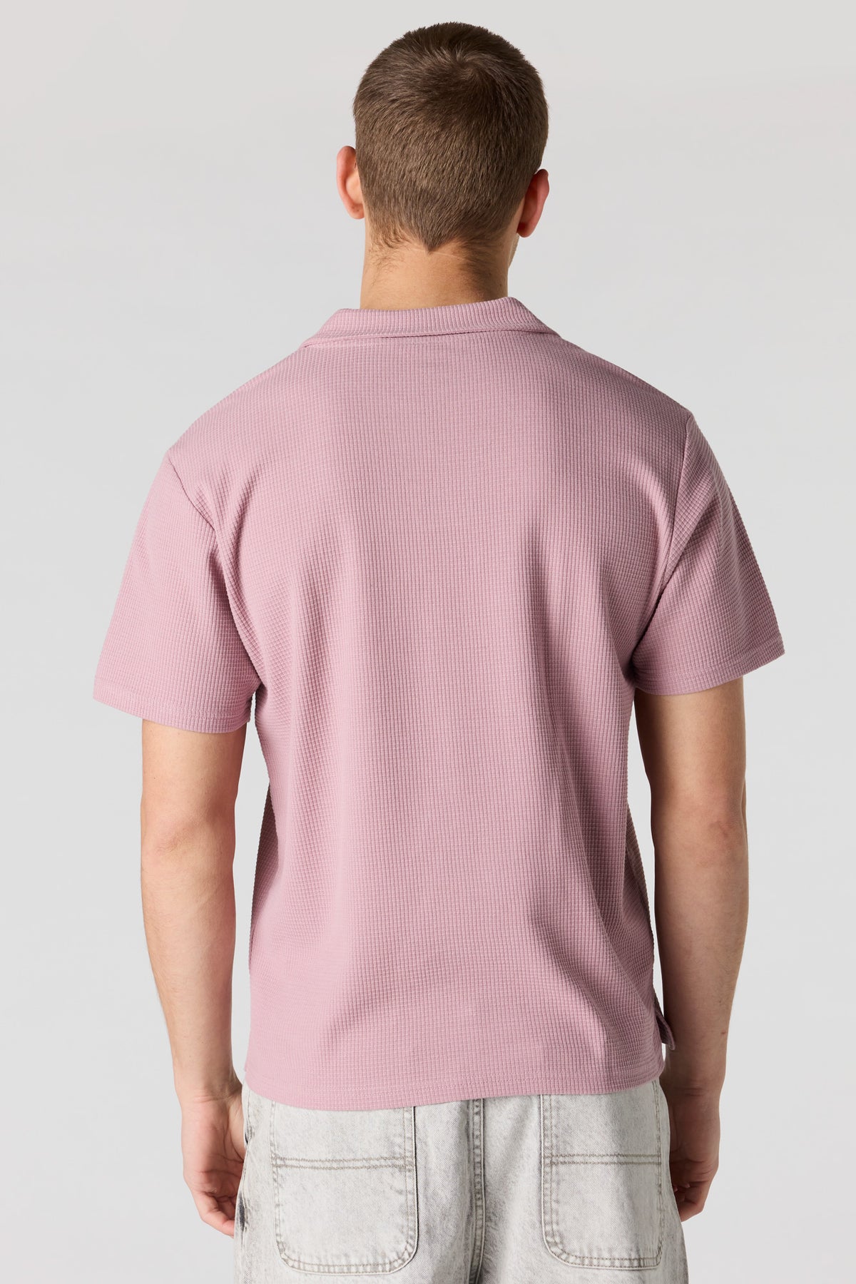 Alt View 2. Embroidered Waffle Knit Polo - Pink