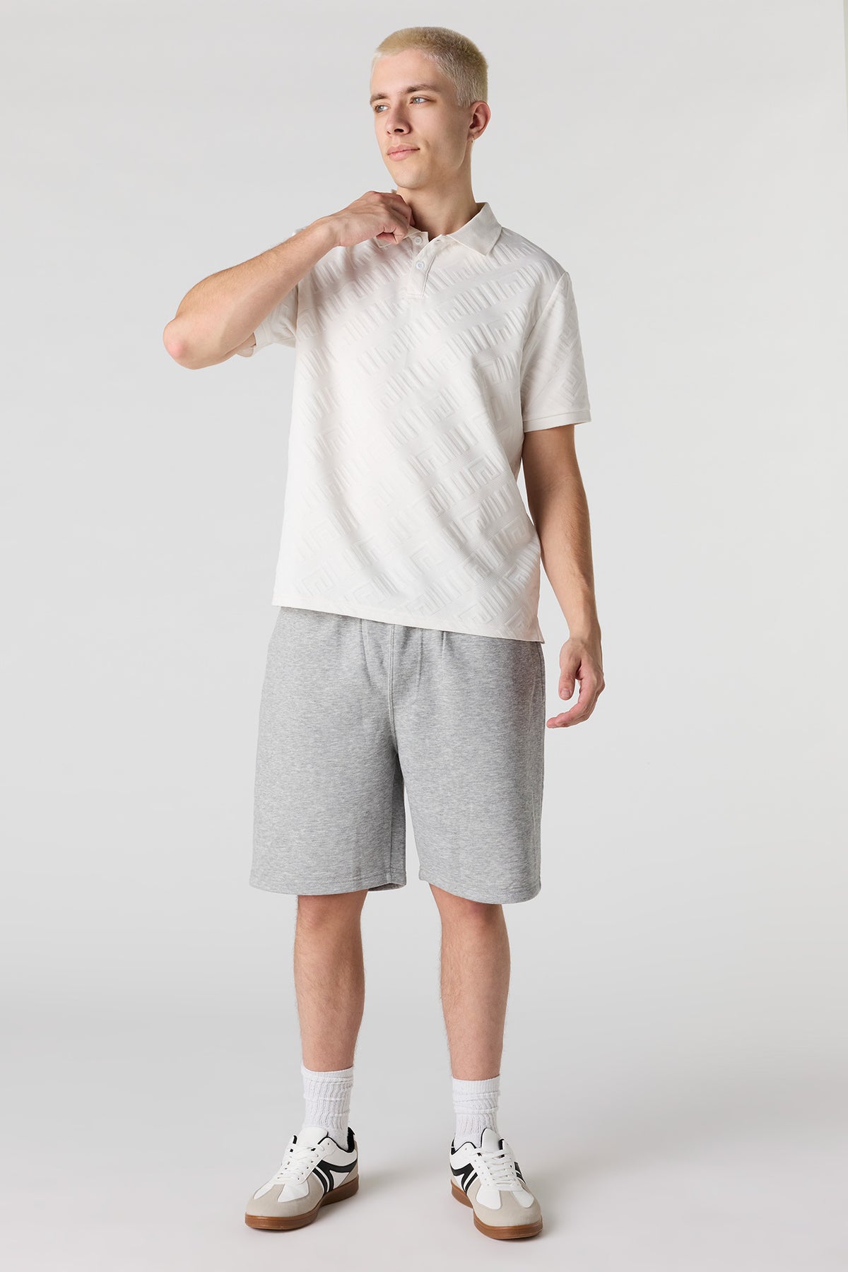 Alt View 3. Textured Polo - Off White