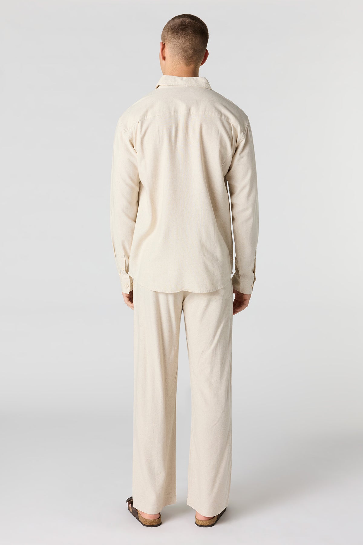 Alt View 3. Linen-Blend Baggy Pant - Sand