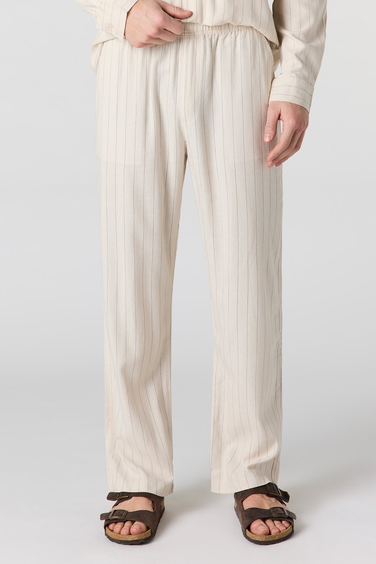 Linen-Blend Baggy Pant - Oatmeal