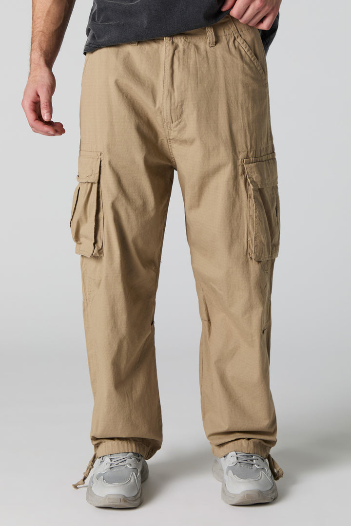 Drawstring Hem Baggy Cargo Pant