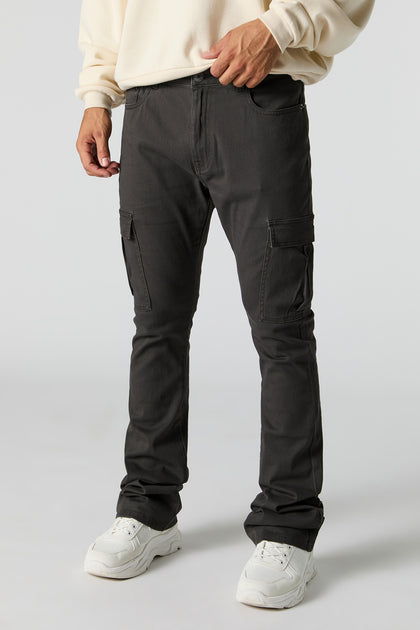 Pantalon cargo à taille empilée