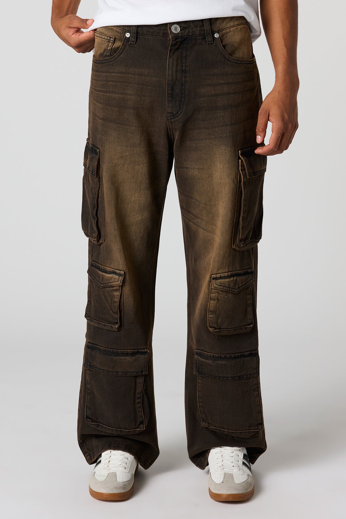 Baggy Multi Pocket Cargo Jean - Dark Brown