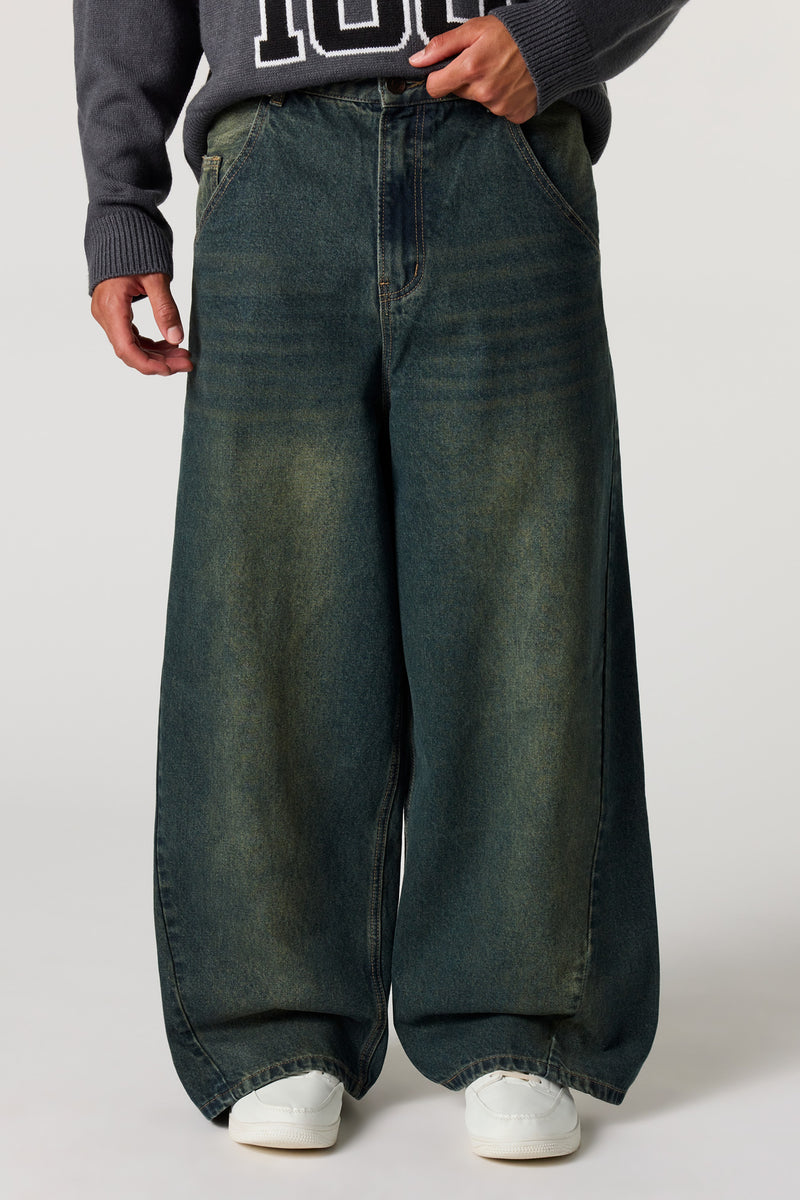 Jean ultrabaggy avec poche imprimée