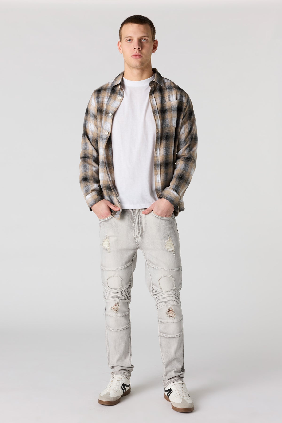 Alt View 2. Distressed Moto Skinny Jean - Charcoal