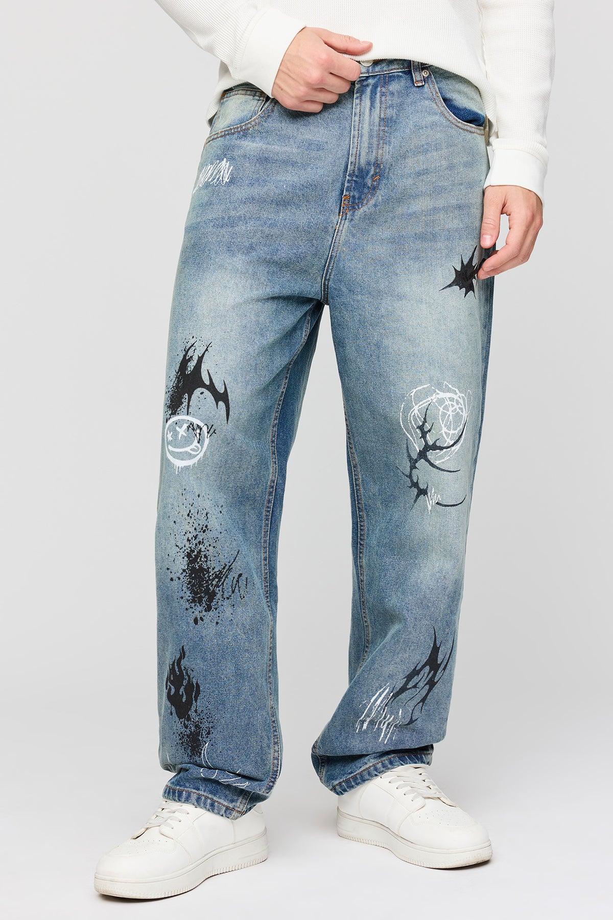 Baggy Graffiti Jean - Medium Blue