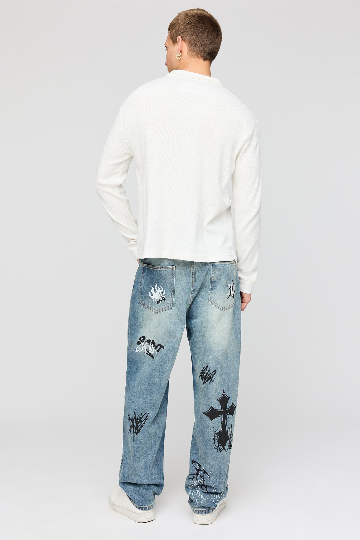 Alt View 3. Baggy Graffiti Jean - Medium Blue